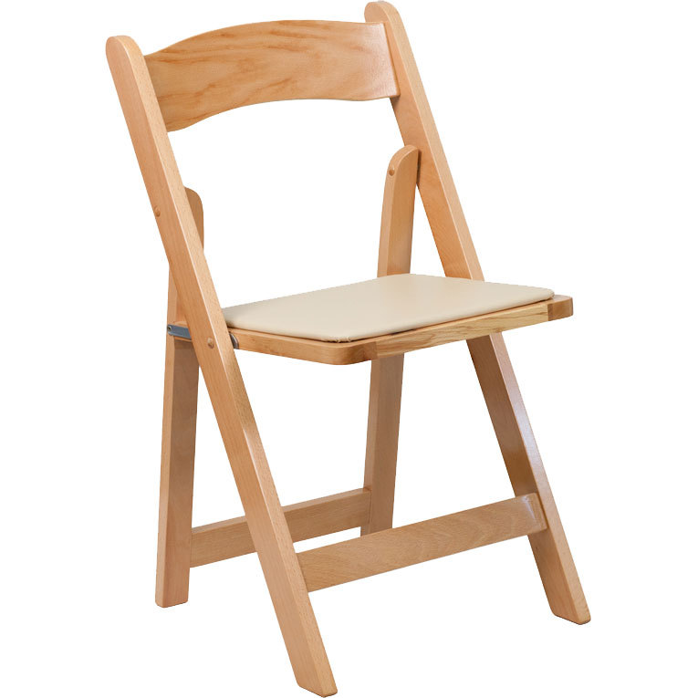 Natural Padded Folding Chair
